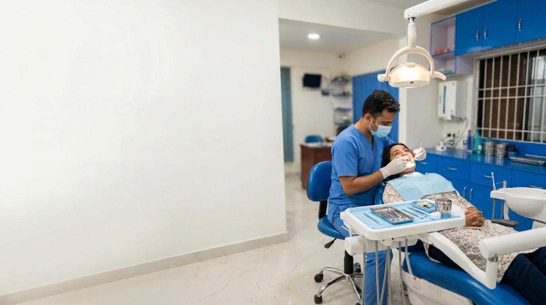 Doctor in consultation with patient at Grand Dental Clinic